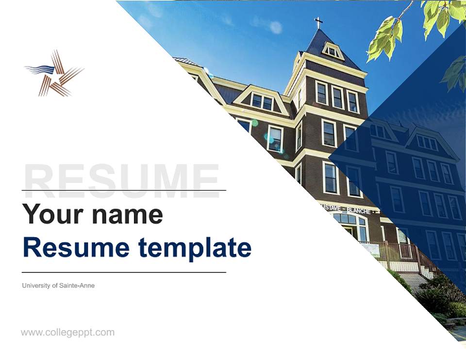 University of Sainte-Anne Resume PPT Template4:3 ratio PPT effect preview image5