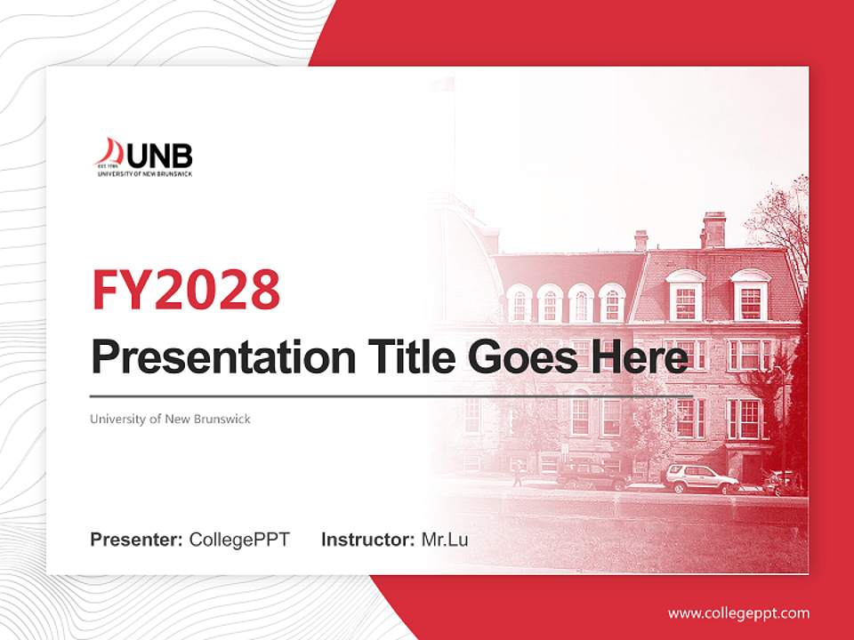 University of New Brunswick Academic Presentation/Research Findings Report PPT Template4:3 ratio PPT effect preview image5