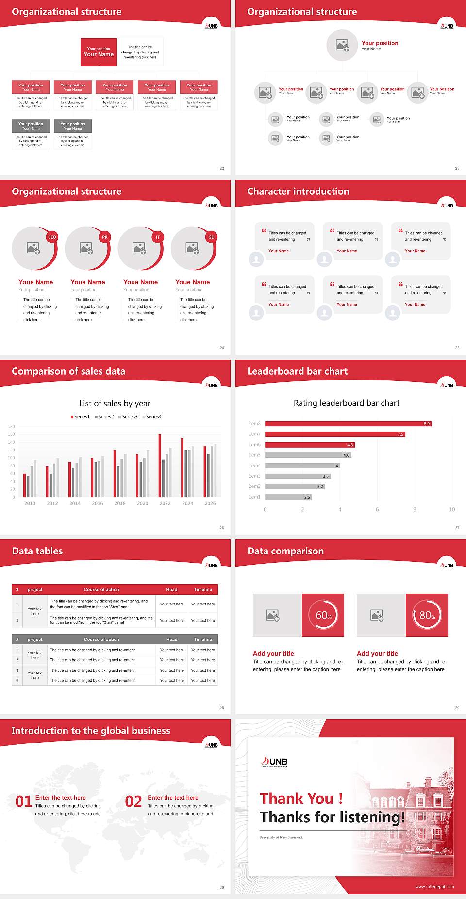 University of New Brunswick Academic Presentation/Research Findings Report PPT Template4:3 ratio PPT effect preview image4