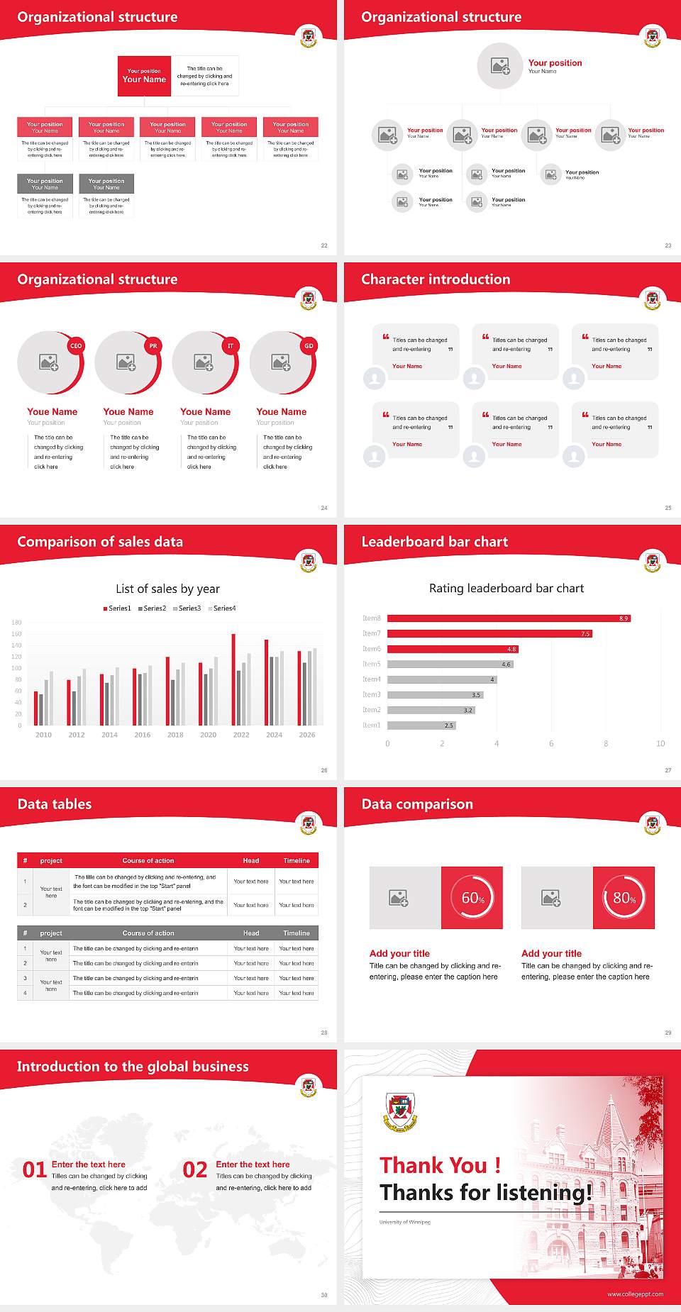 University of Winnipeg Academic Presentation/Research Findings Report PPT Template4:3 ratio PPT effect preview image4