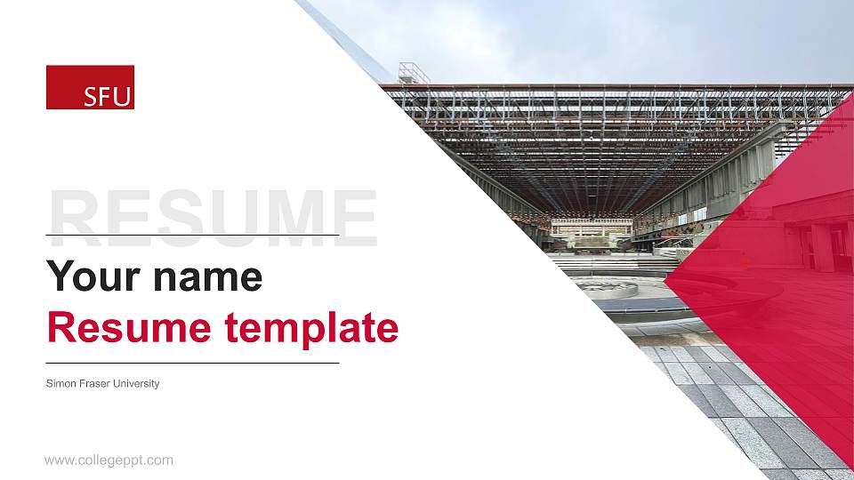 Simon Fraser University Resume PPT Template16:9 ratio PPT effect preview image