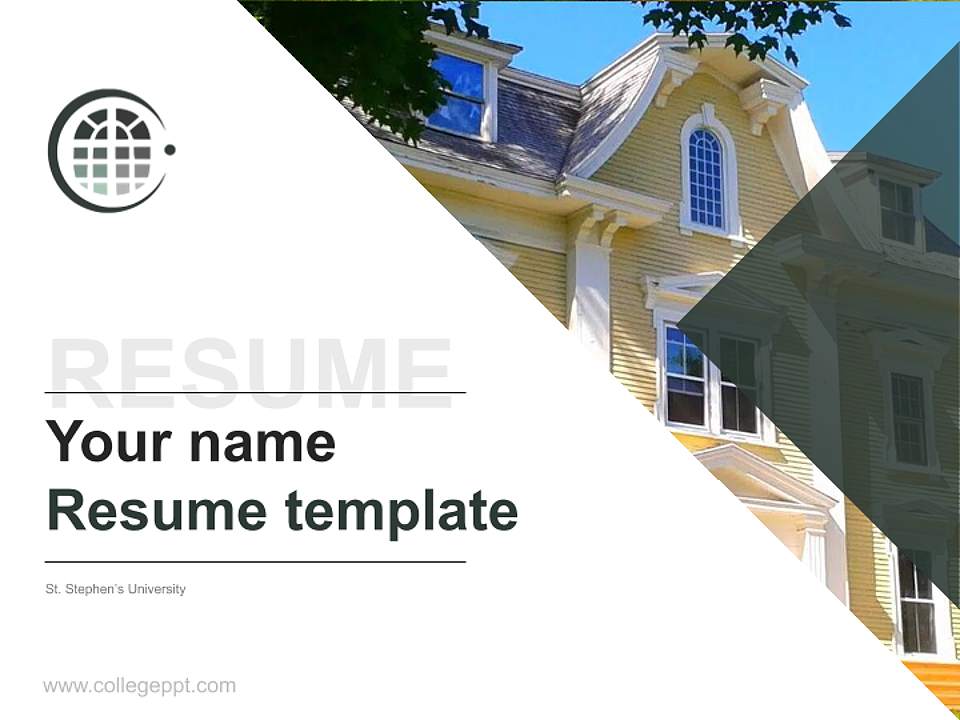 St. Stephen’s University Resume PPT Template4:3 ratio PPT effect preview image5