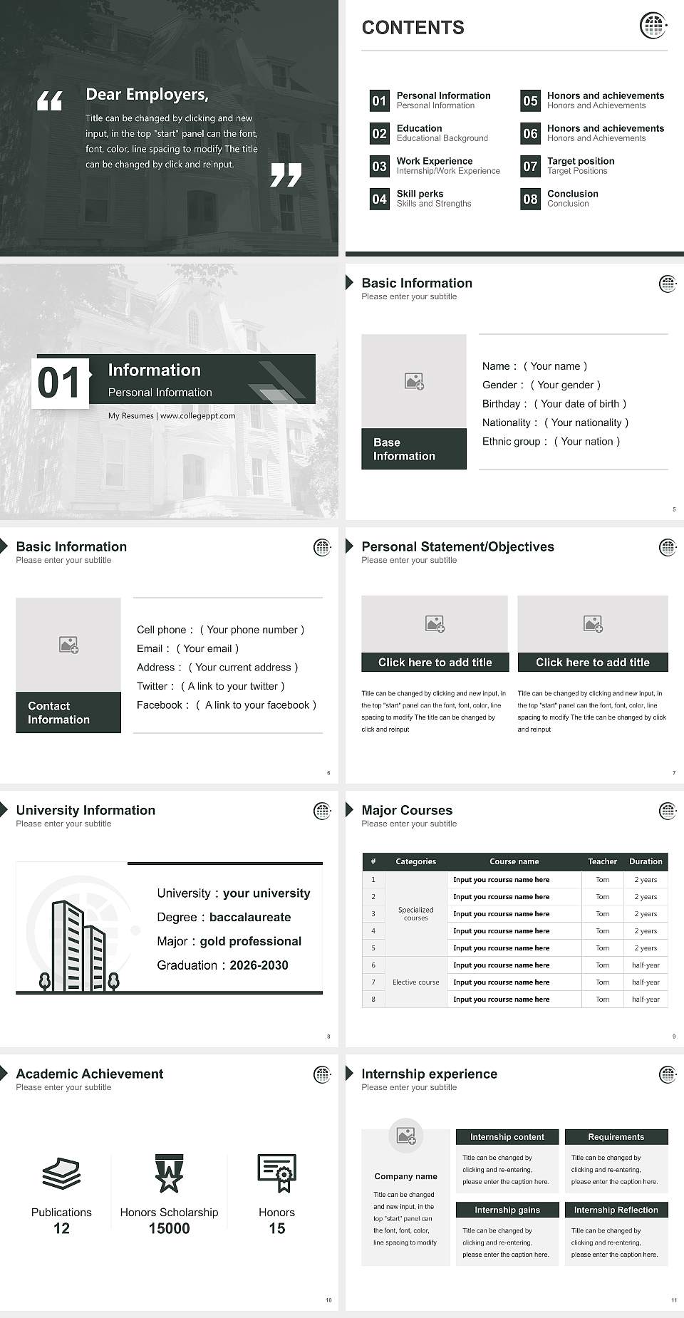 St. Stephen’s University Resume PPT Template4:3 ratio PPT effect preview image2