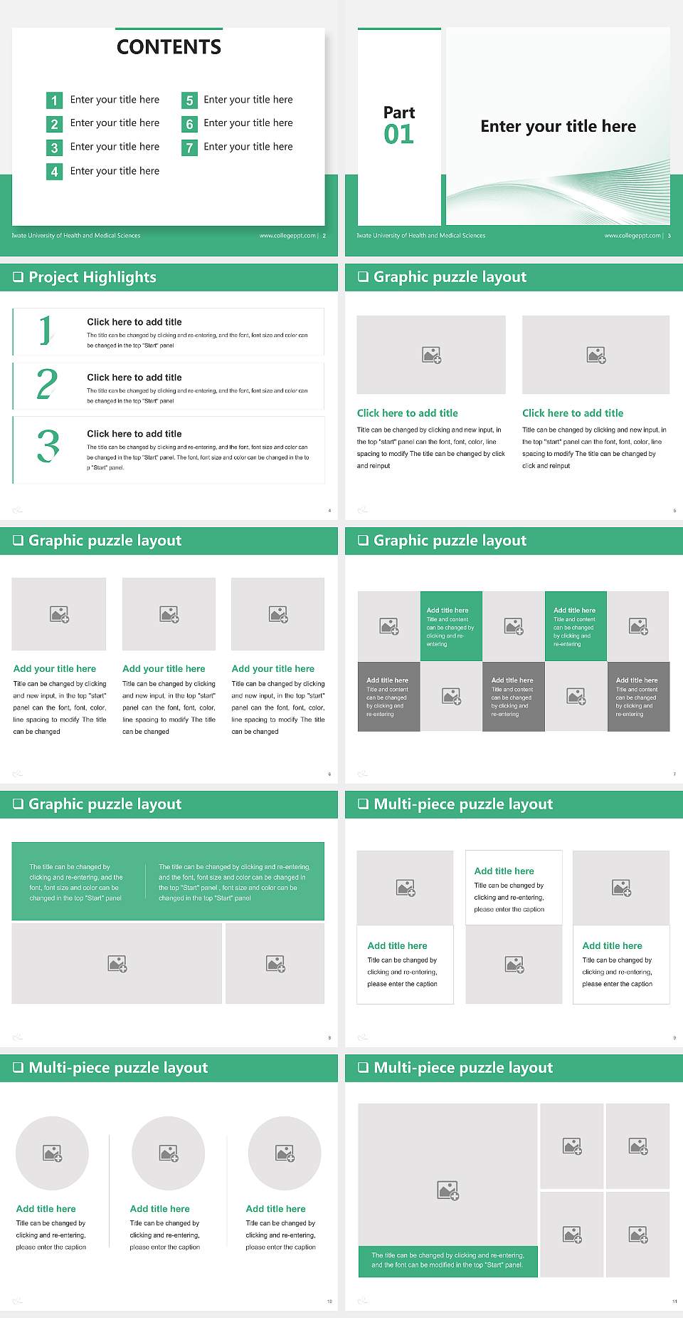 Iwate University of Health and Medical Sciences General Purpose PPT Template4:3 ratio PPT effect preview image2