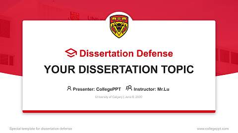 University of Calgary Graduation Thesis Defense PPT Template