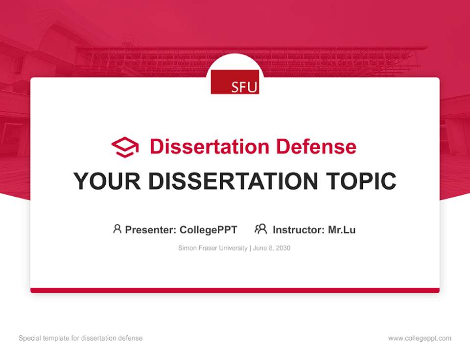 Simon Fraser University Graduation Thesis Defense PPT Template4:3 ratio PPT effect preview image7
