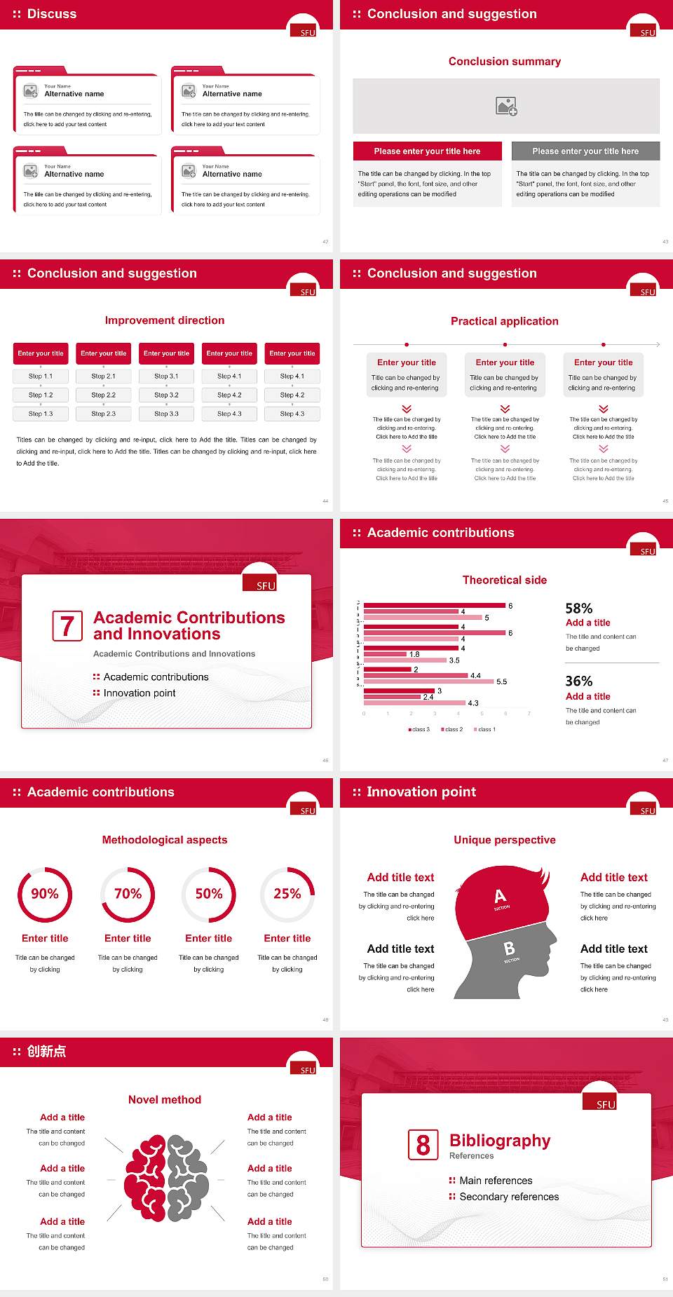 Simon Fraser University Graduation Thesis Defense PPT Template4:3 ratio PPT effect preview image6