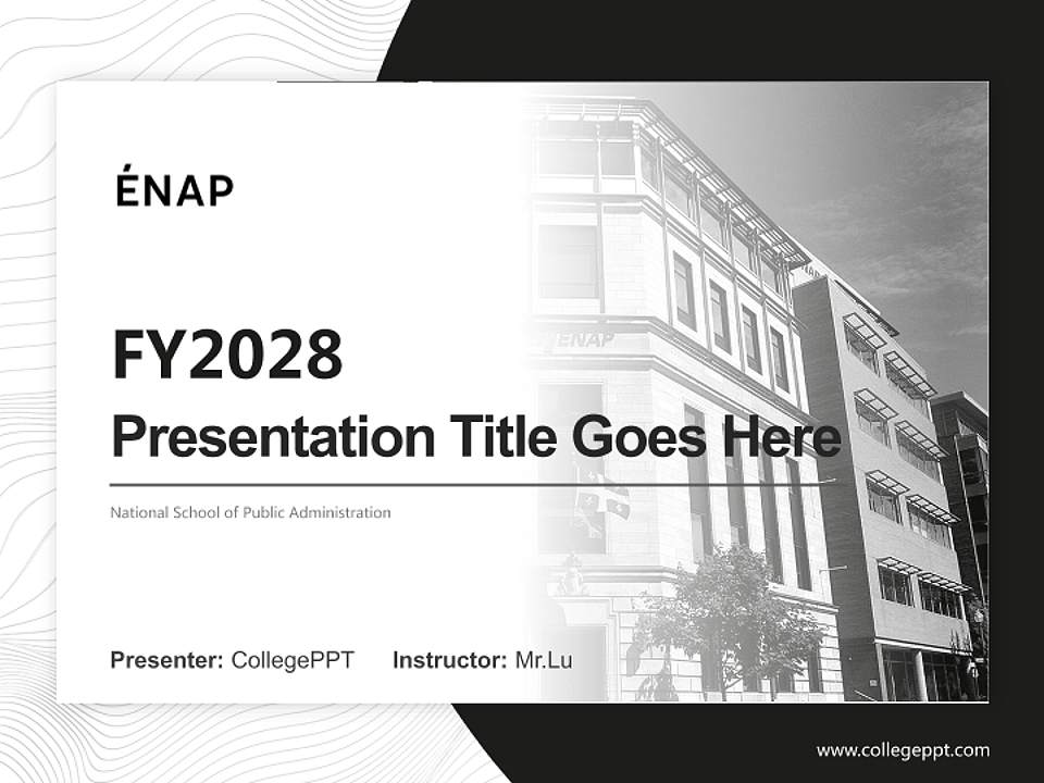National School of Public Administration Academic Presentation/Research Findings Report PPT Template4:3 ratio PPT effect preview image5