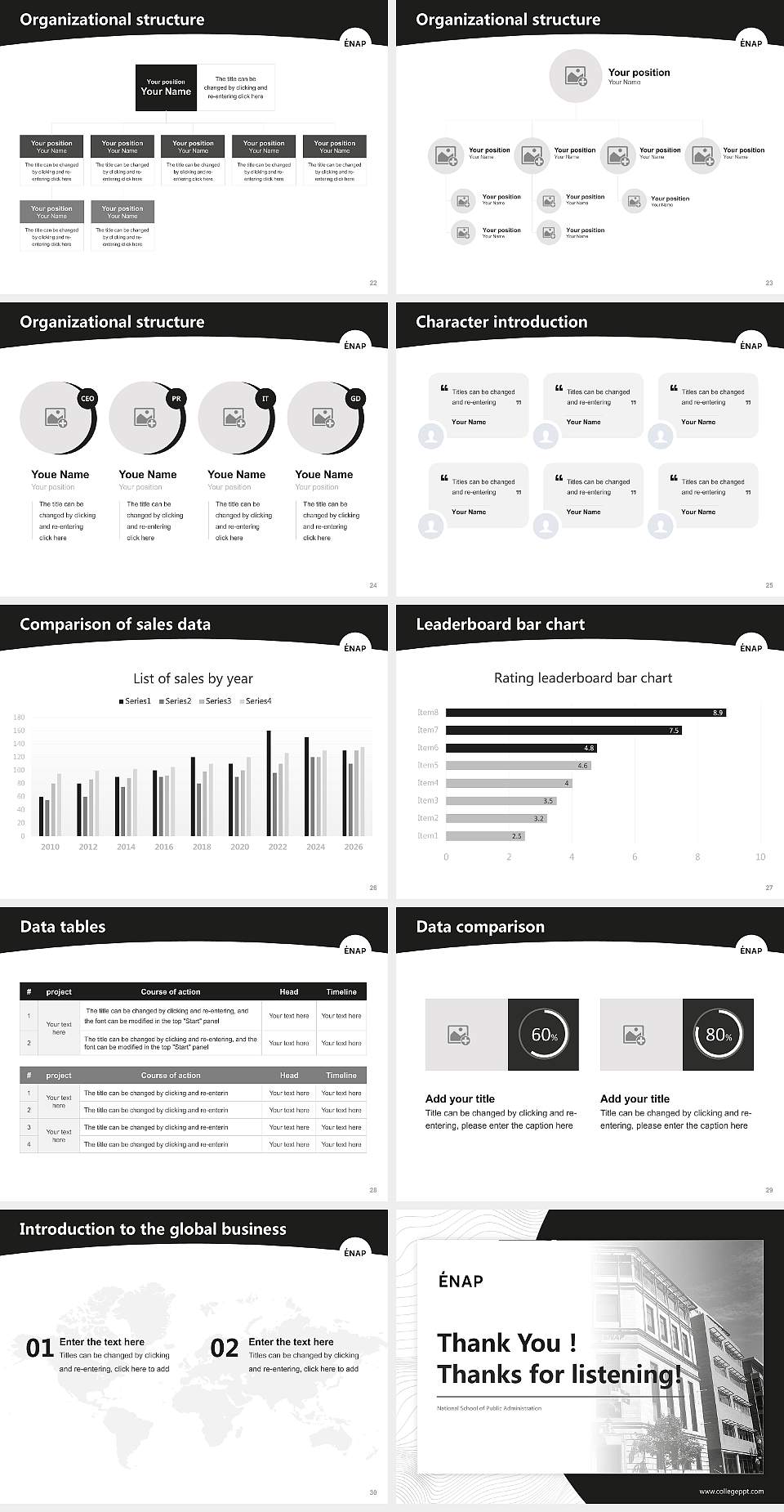 National School of Public Administration Academic Presentation/Research Findings Report PPT Template4:3 ratio PPT effect preview image4