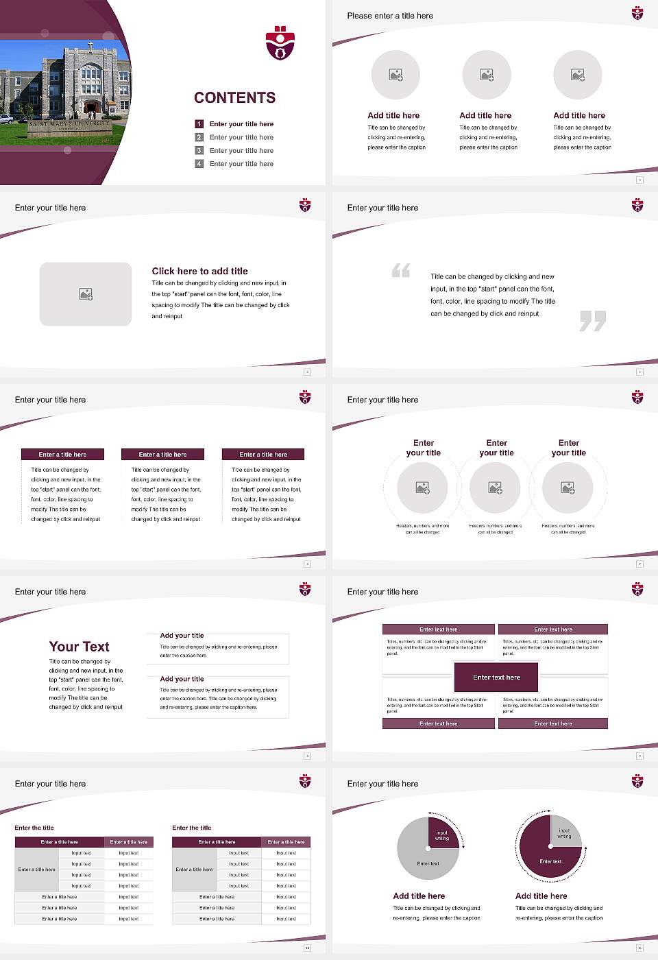 Saint Mary’s University Course/Courseware Creation PPT Template16:9 ratio PPT effect preview image2