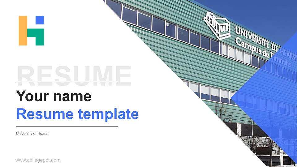 University of Hearst Resume PPT Template16:9 ratio PPT effect preview image