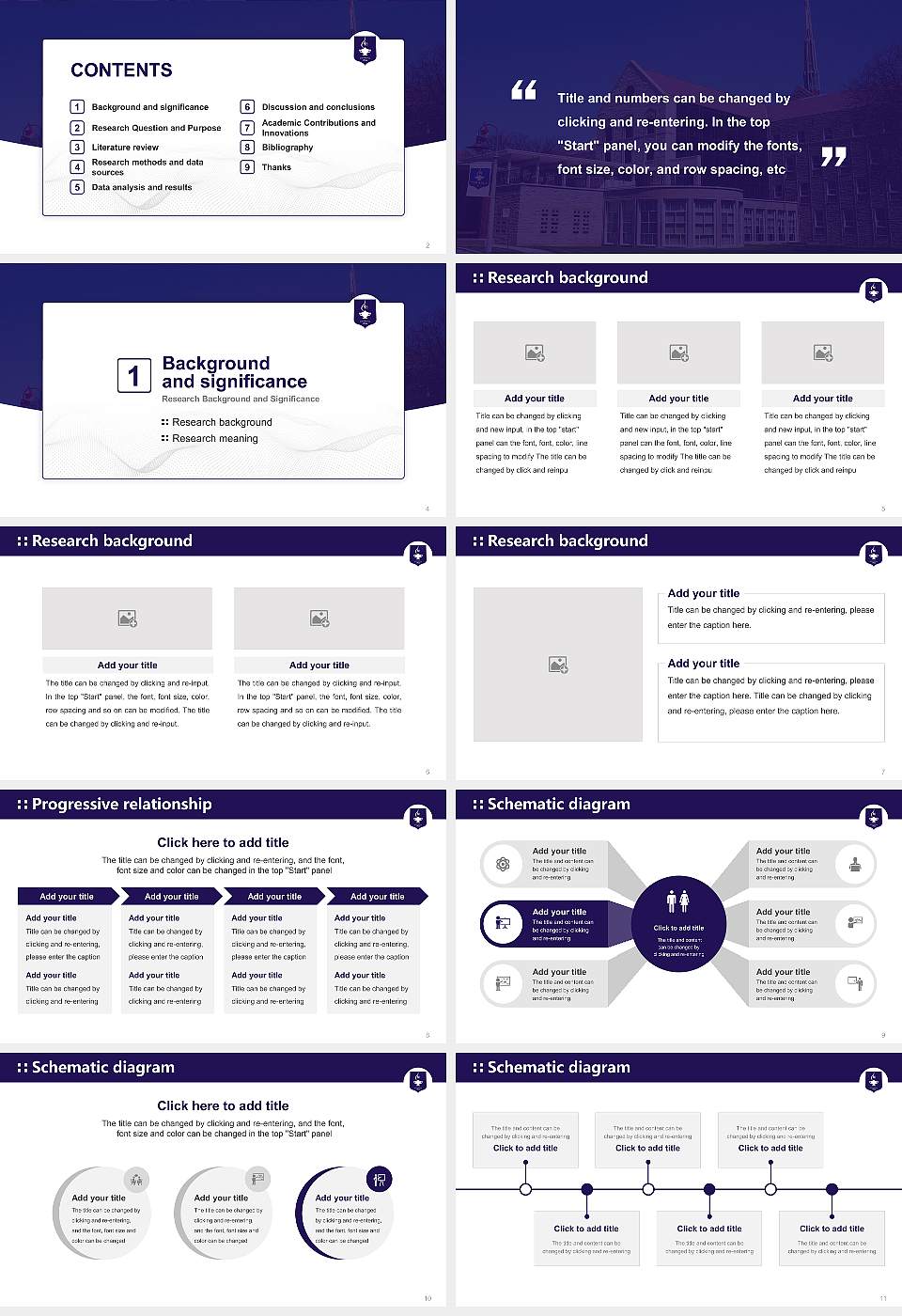Tyndale University Graduation Thesis Defense PPT Template16:9 ratio PPT effect preview image2