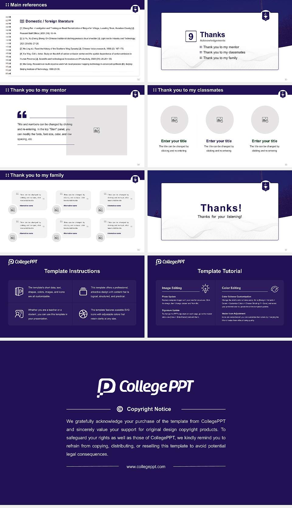 Tyndale University Graduation Thesis Defense PPT Template16:9 ratio PPT effect preview image7