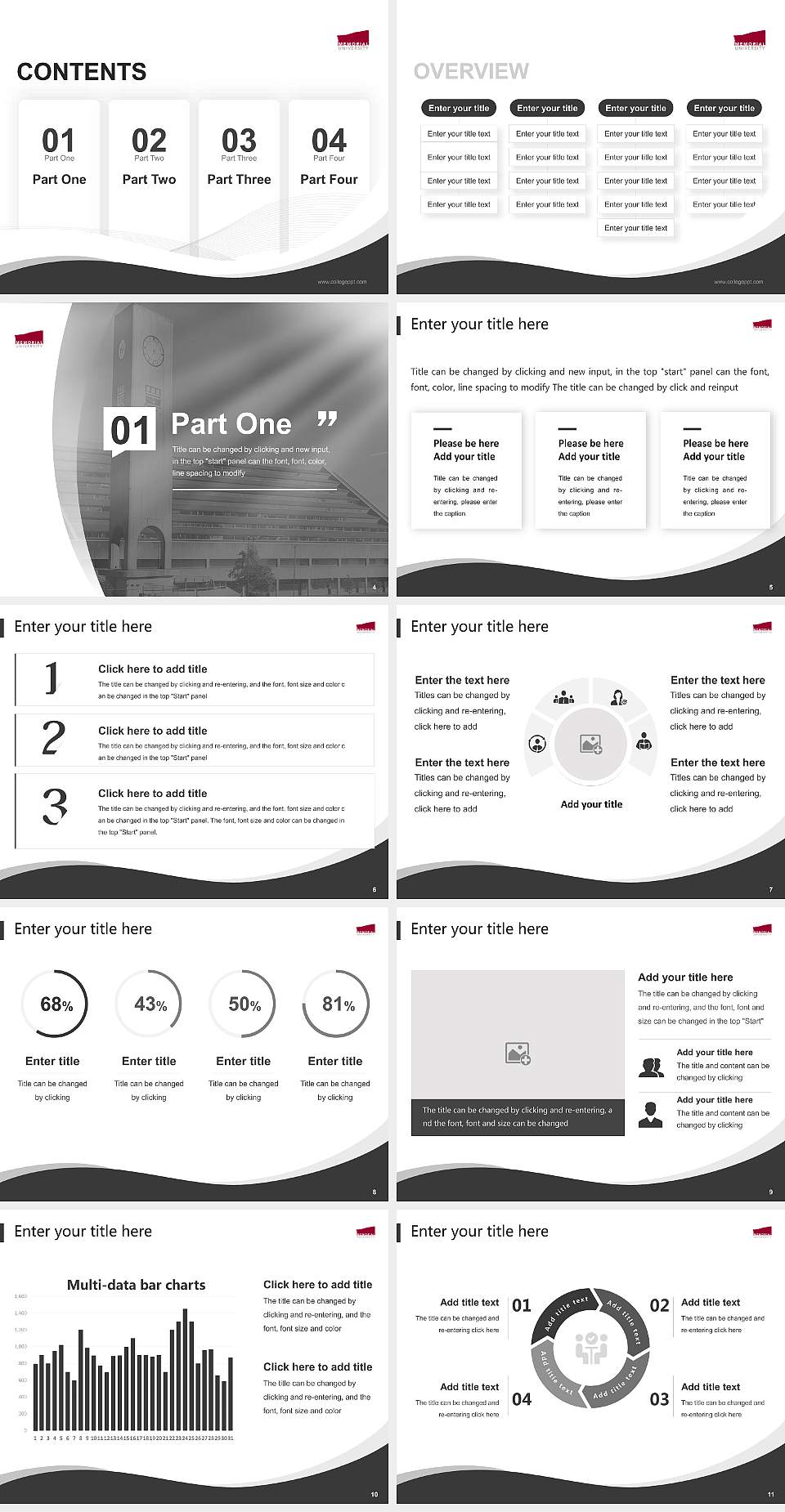 Memorial University of Newfoundland Lecture Sharing and Networking Event PPT Template4:3 ratio PPT effect preview image2
