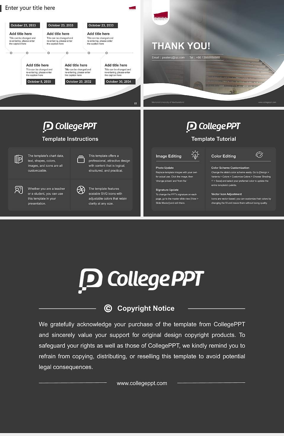 Memorial University of Newfoundland Lecture Sharing and Networking Event PPT Template4:3 ratio PPT effect preview image4