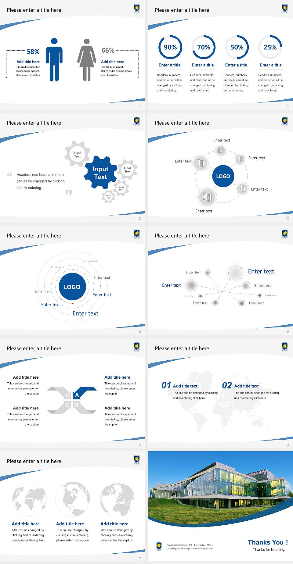 University of Lethbridge Course/Courseware Creation PPT Template4:3 ratio PPT effect preview image4