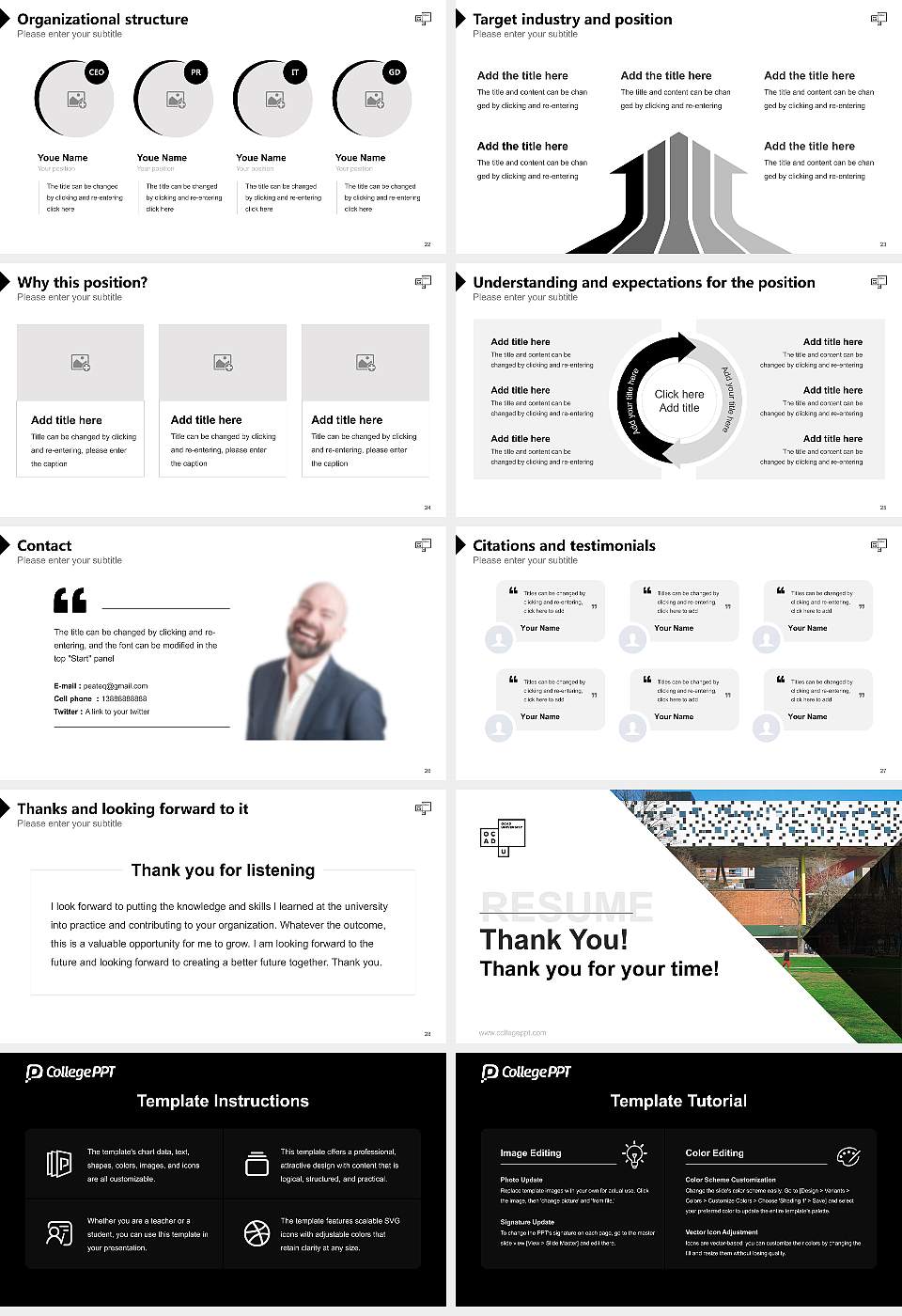 Ontario College of Art and Design University Resume PPT Template16:9 ratio PPT effect preview image4
