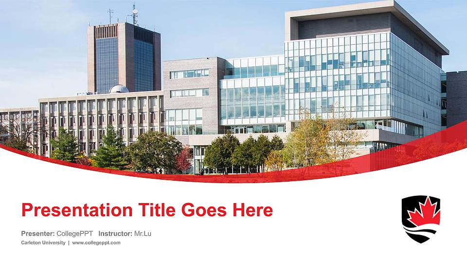 Carleton University Course/Courseware Creation PPT Template16:9 ratio PPT effect preview image
