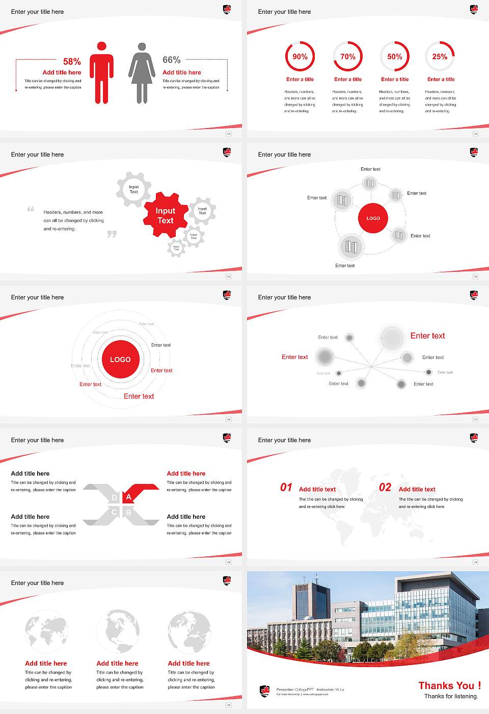 Carleton University Course/Courseware Creation PPT Template16:9 ratio PPT effect preview image4
