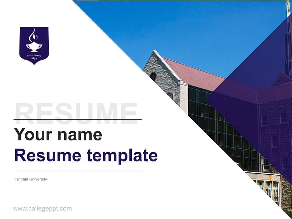 Tyndale University Resume PPT Template4:3 ratio PPT effect preview image5