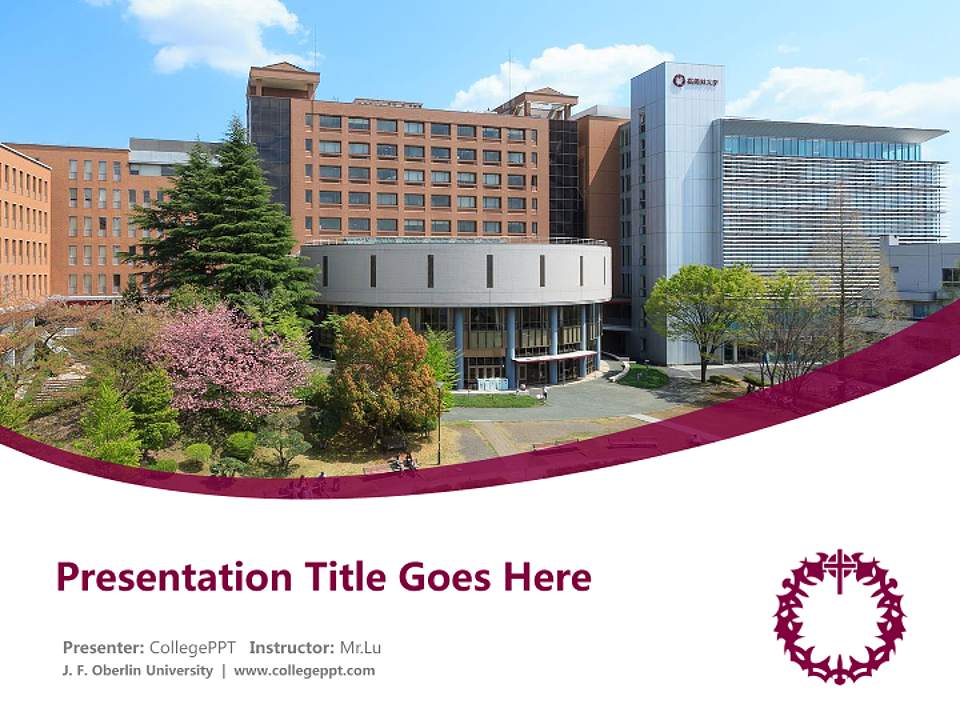 J. F. Oberlin University Course/Courseware Creation PPT Template4:3 ratio PPT effect preview image5