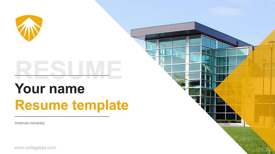 Ambrose University Resume PPT Template16:9 ratio PPT effect preview image