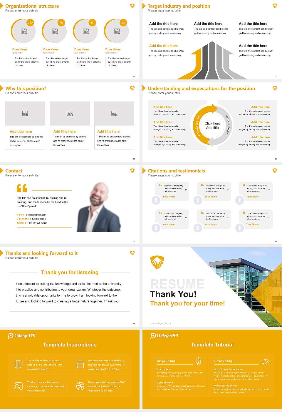 Ambrose University Resume PPT Template16:9 ratio PPT effect preview image4
