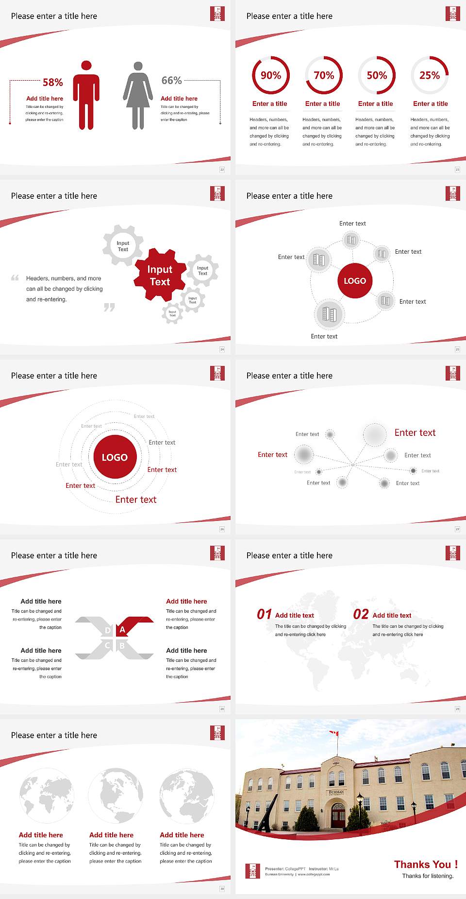 Burman University Course/Courseware Creation PPT Template4:3 ratio PPT effect preview image4
