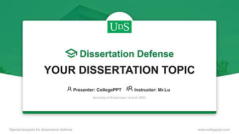 University of Sherbrooke Graduation Thesis Defense PPT Template