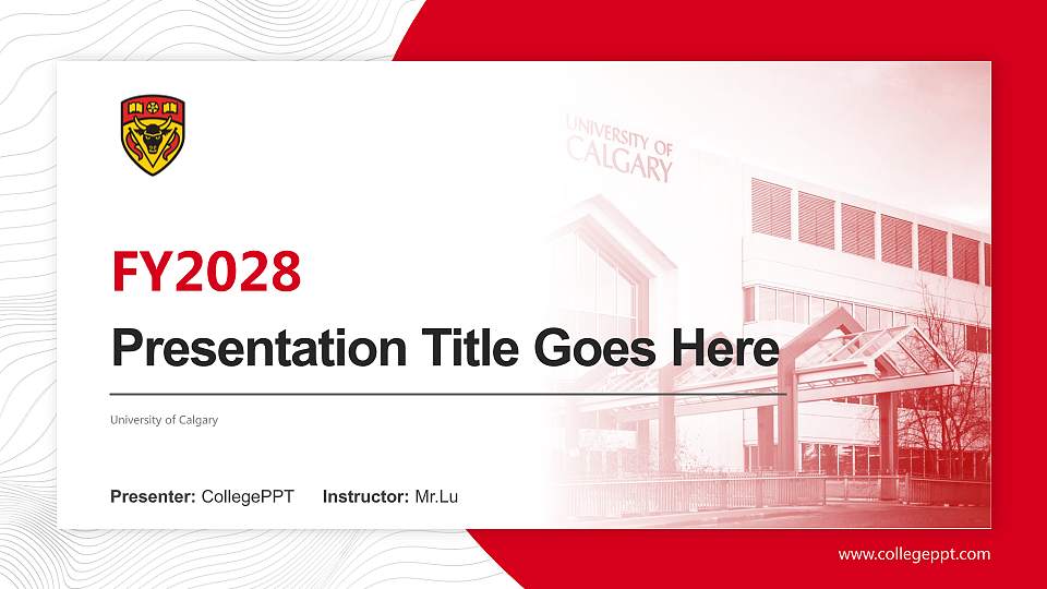 University of Calgary Academic Presentation/Research Findings Report PPT Template16:9 ratio PPT effect preview image