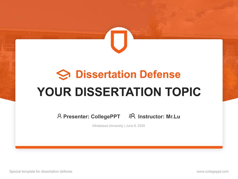 Athabasca University Graduation Thesis Defense PPT Template4:3 ratio PPT effect preview image7
