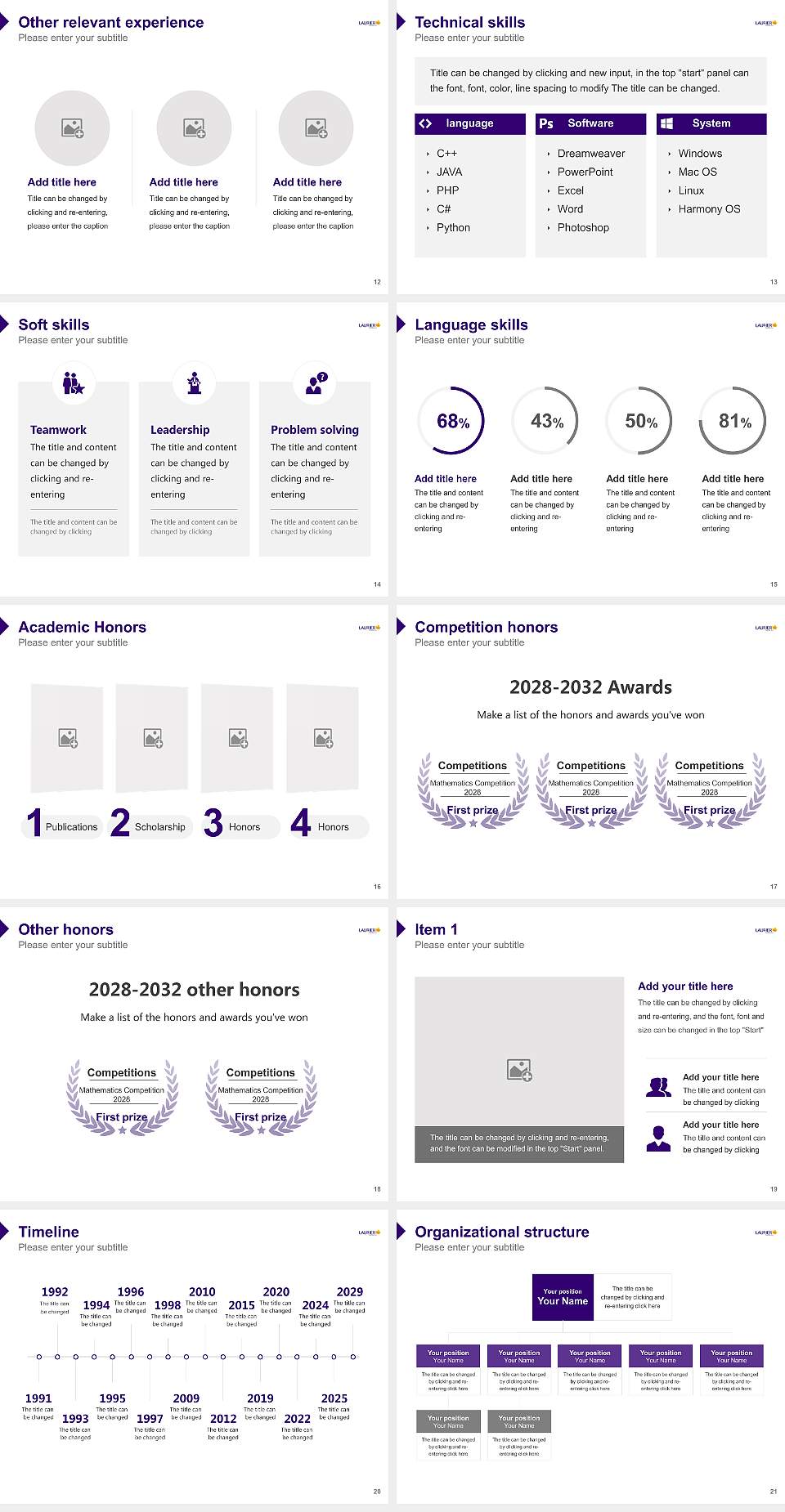 Wilfrid Laurier University Resume PPT Template4:3 ratio PPT effect preview image3