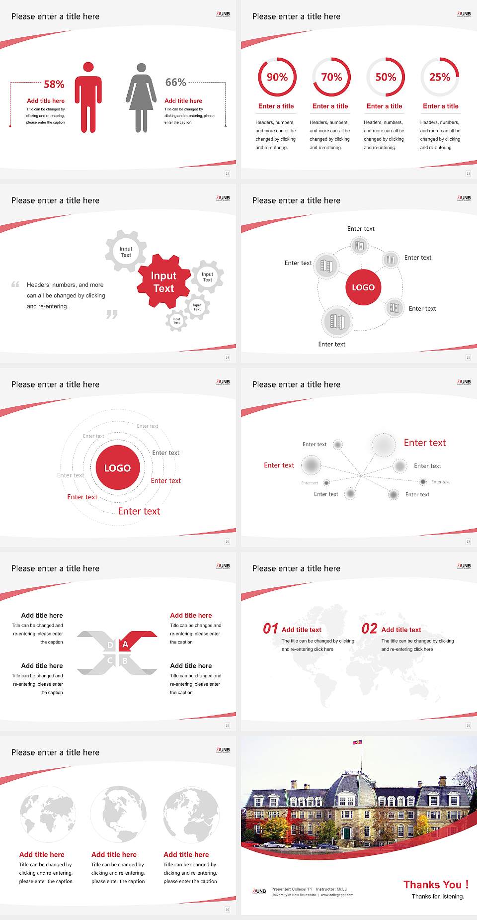 University of New Brunswick Course/Courseware Creation PPT Template4:3 ratio PPT effect preview image4