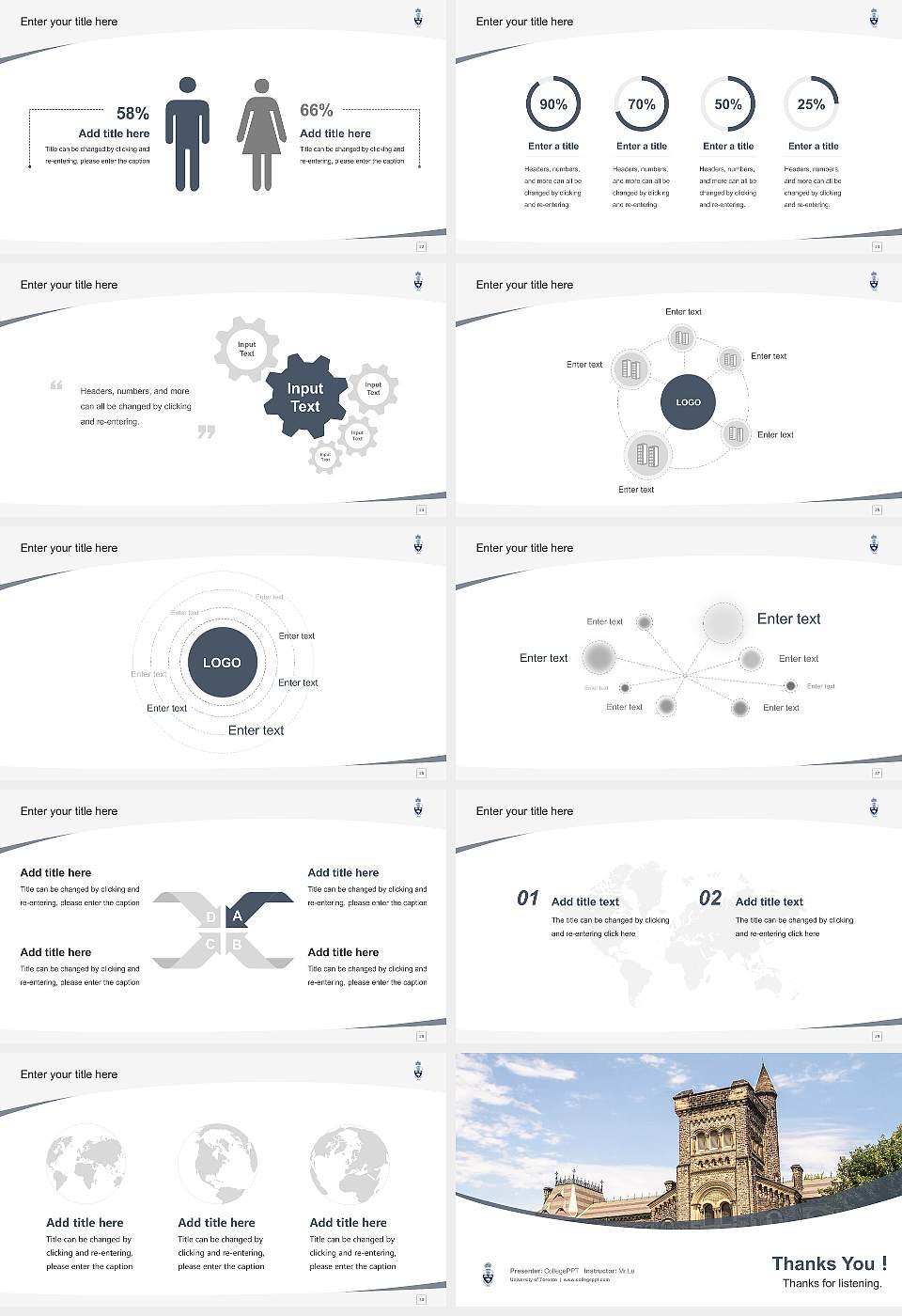 University of Toronto Course/Courseware Creation PPT Template16:9 ratio PPT effect preview image4