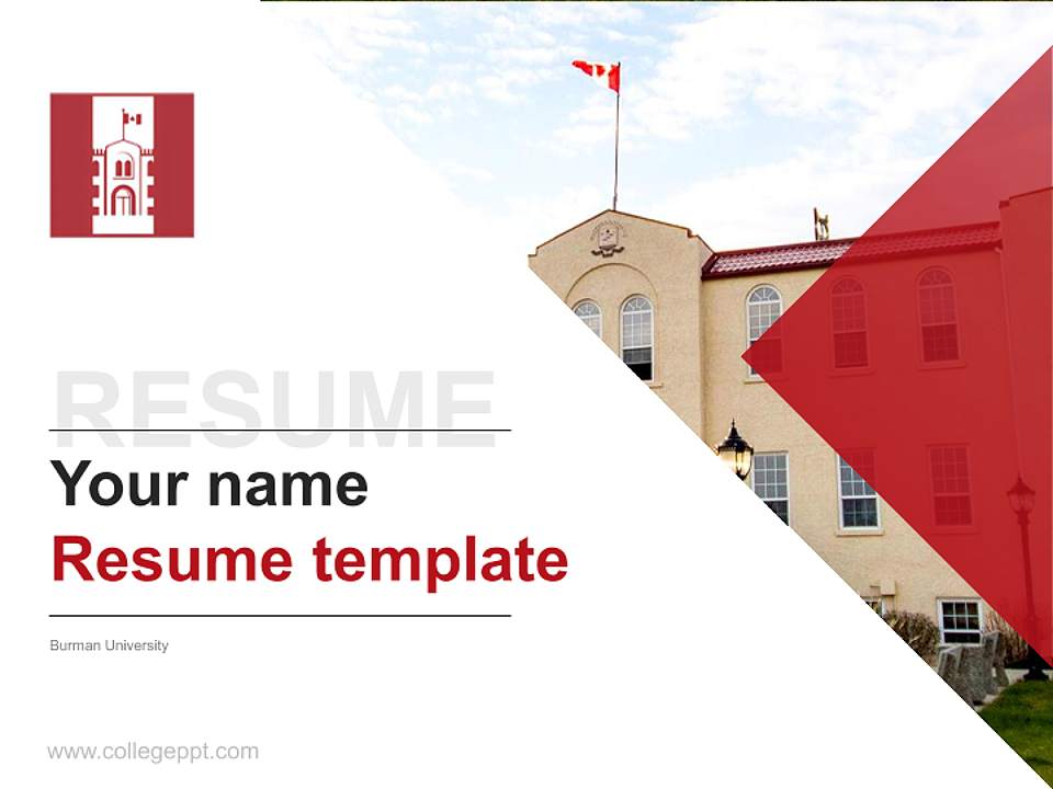 Burman University Resume PPT Template4:3 ratio PPT effect preview image5