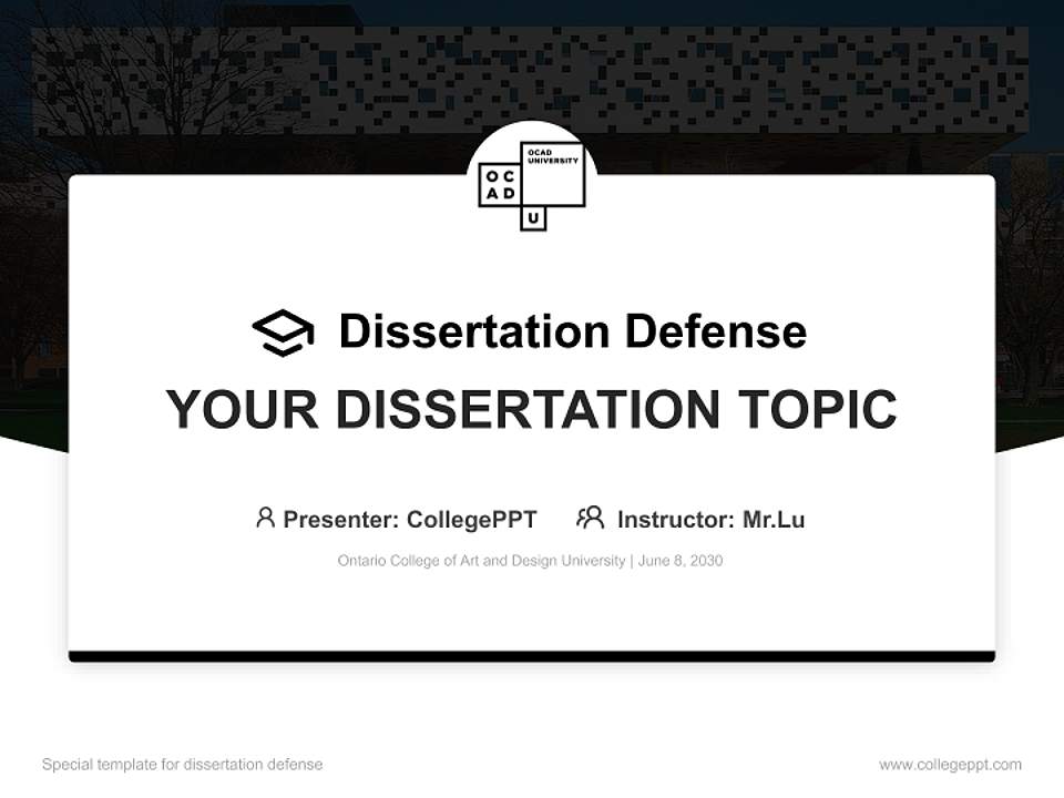 Ontario College of Art and Design University Graduation Thesis Defense PPT Template4:3 ratio PPT effect preview image7