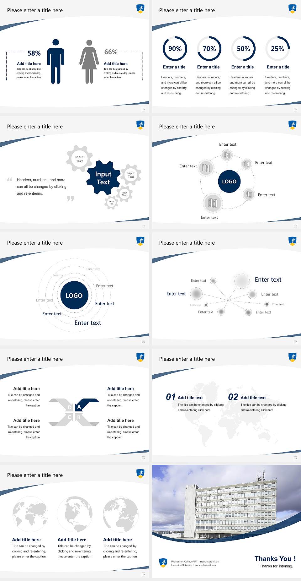 Laurentian University Course/Courseware Creation PPT Template4:3 ratio PPT effect preview image4
