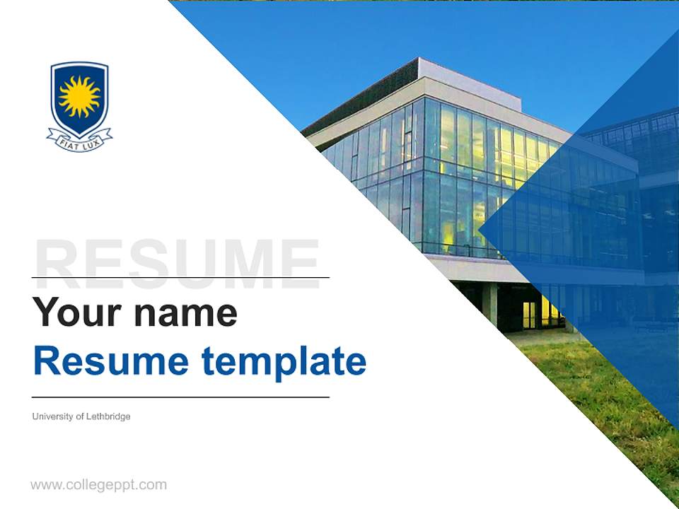 University of Lethbridge Resume PPT Template4:3 ratio PPT effect preview image5