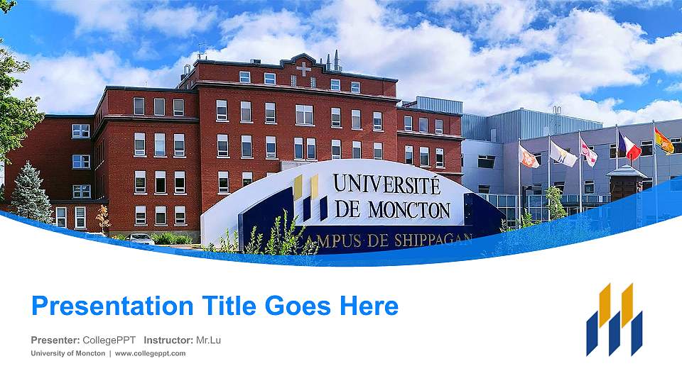University of Moncton Course/Courseware Creation PPT Template16:9 ratio PPT effect preview image