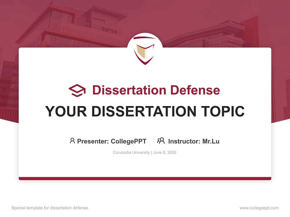 Concordia University Graduation Thesis Defense PPT Template4:3 ratio PPT effect preview image7