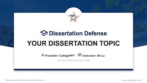 University of Sainte-Anne Graduation Thesis Defense PPT Template