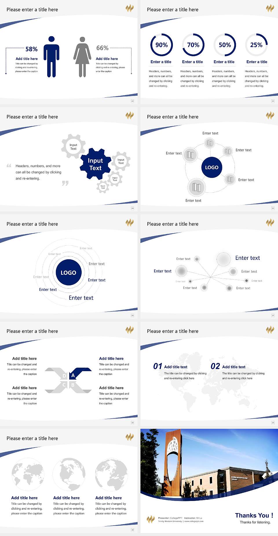 Trinity Western University Course/Courseware Creation PPT Template4:3 ratio PPT effect preview image4