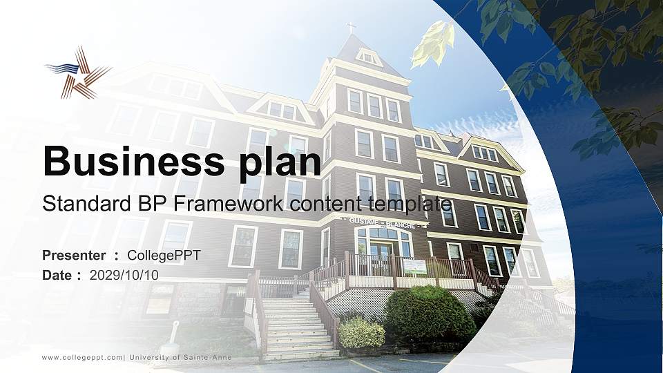 University of Sainte-Anne Competition/Entrepreneurship Contest PPT Template16:9 ratio PPT effect preview image
