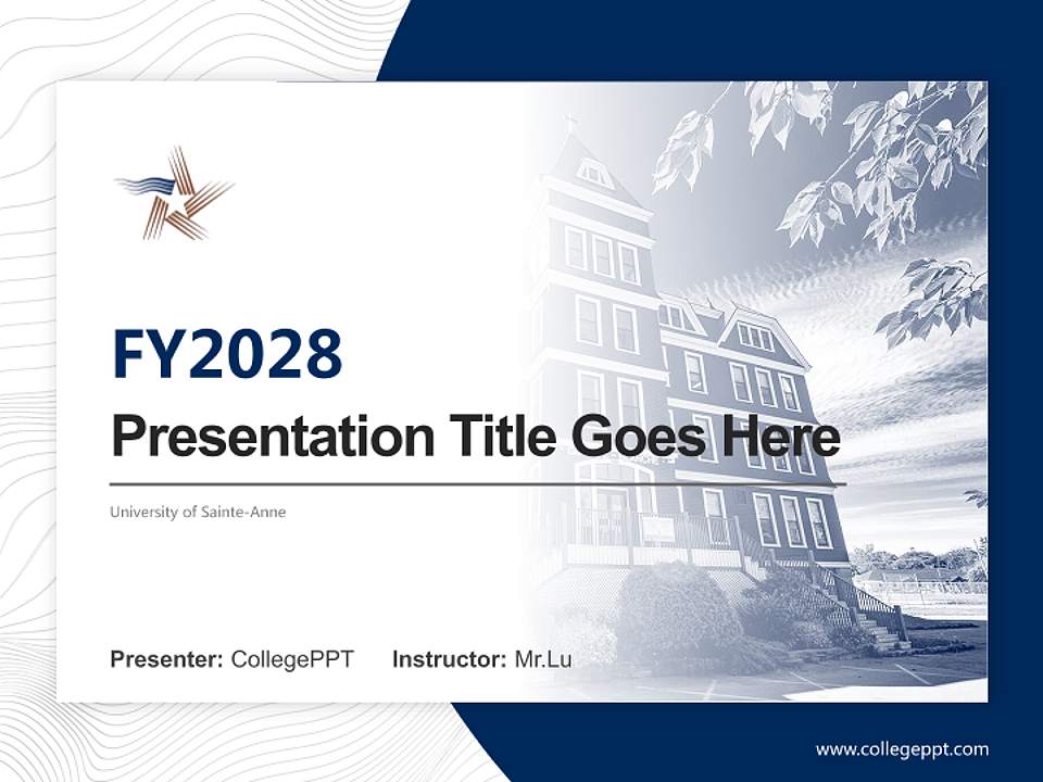 University of Sainte-Anne Academic Presentation/Research Findings Report PPT Template4:3 ratio PPT effect preview image5