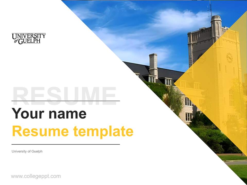 University of Guelph Resume PPT Template4:3 ratio PPT effect preview image5