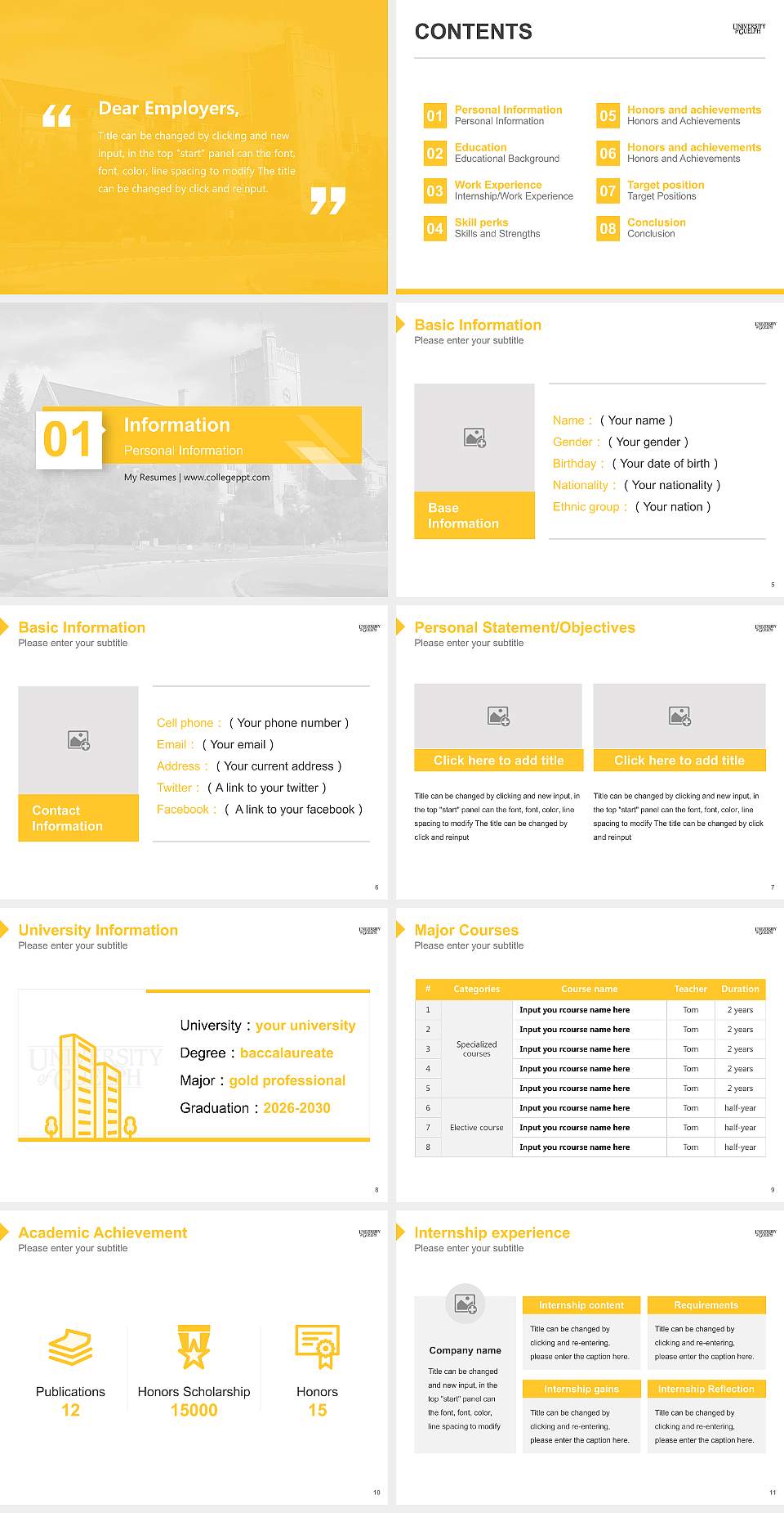 University of Guelph Resume PPT Template4:3 ratio PPT effect preview image2