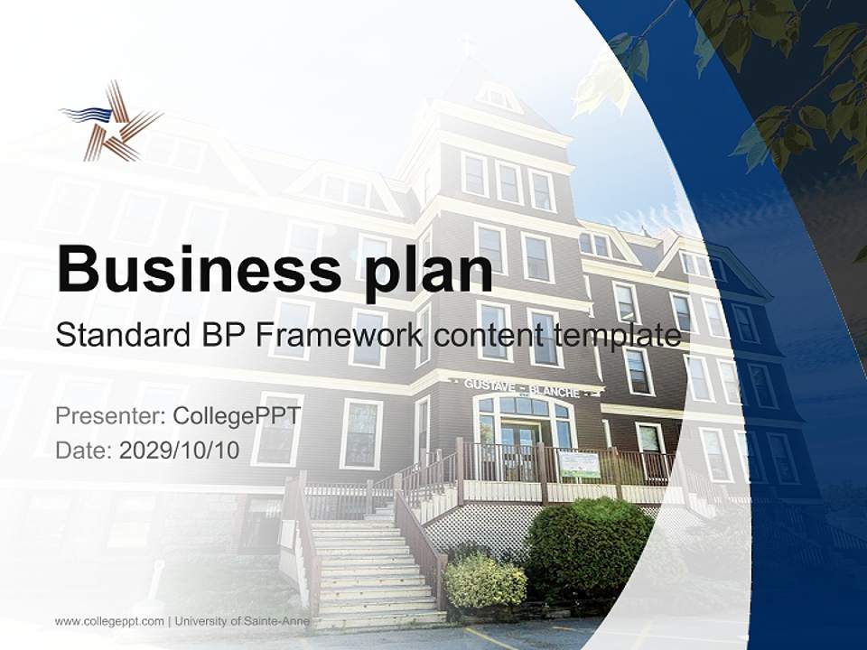 University of Sainte-Anne Competition/Entrepreneurship Contest PPT Template4:3 ratio PPT effect preview image9