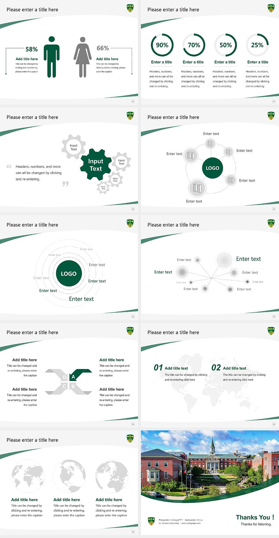 St. Thomas University Course/Courseware Creation PPT Template4:3 ratio PPT effect preview image4