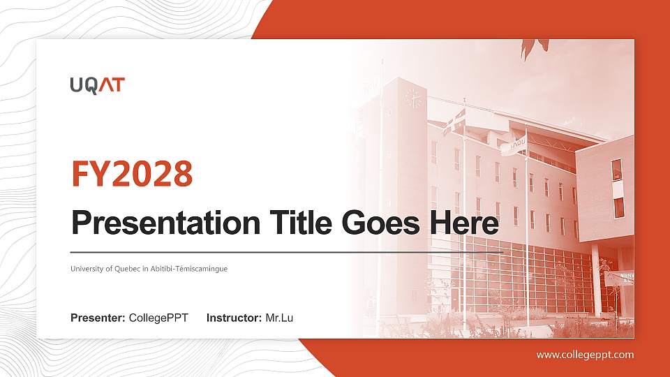University of Quebec in Abitibi-Témiscamingue Academic Presentation/Research Findings Report PPT Template16:9 ratio PPT effect preview image