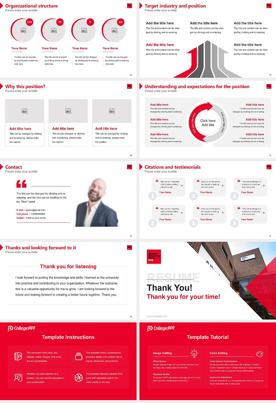 Alberta University of the Arts Resume PPT Template16:9 ratio PPT effect preview image4